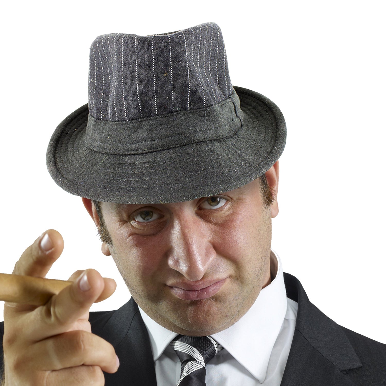 Black Pinstripe Fedora