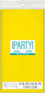 Neon Yellow Solid Rectangular Plastic Table Cover, 54" x 108" - Image 2