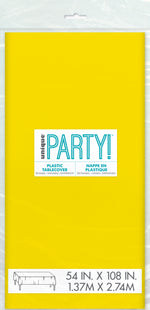 Neon Yellow Solid Rectangular Plastic Table Cover, 54" x 108" - Image 3