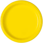 Neon Yellow Solid Round 7" Dessert Plates, 20ct
