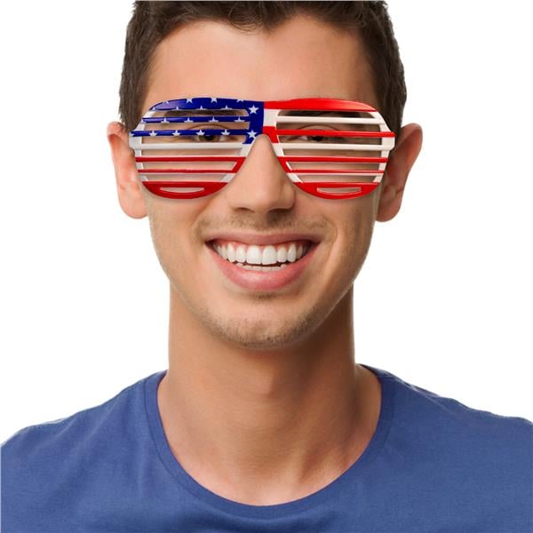 American Flag Slotted Glasses