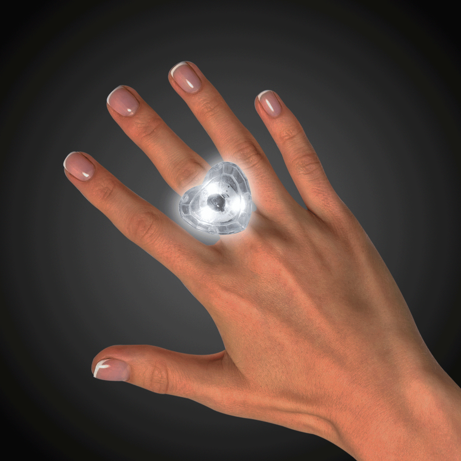 LED White Diamond Bling Rings