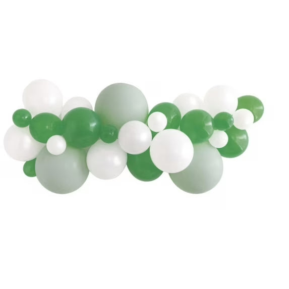Green & White Double Stuffed Latex Balloon Arch Kit, 27pc