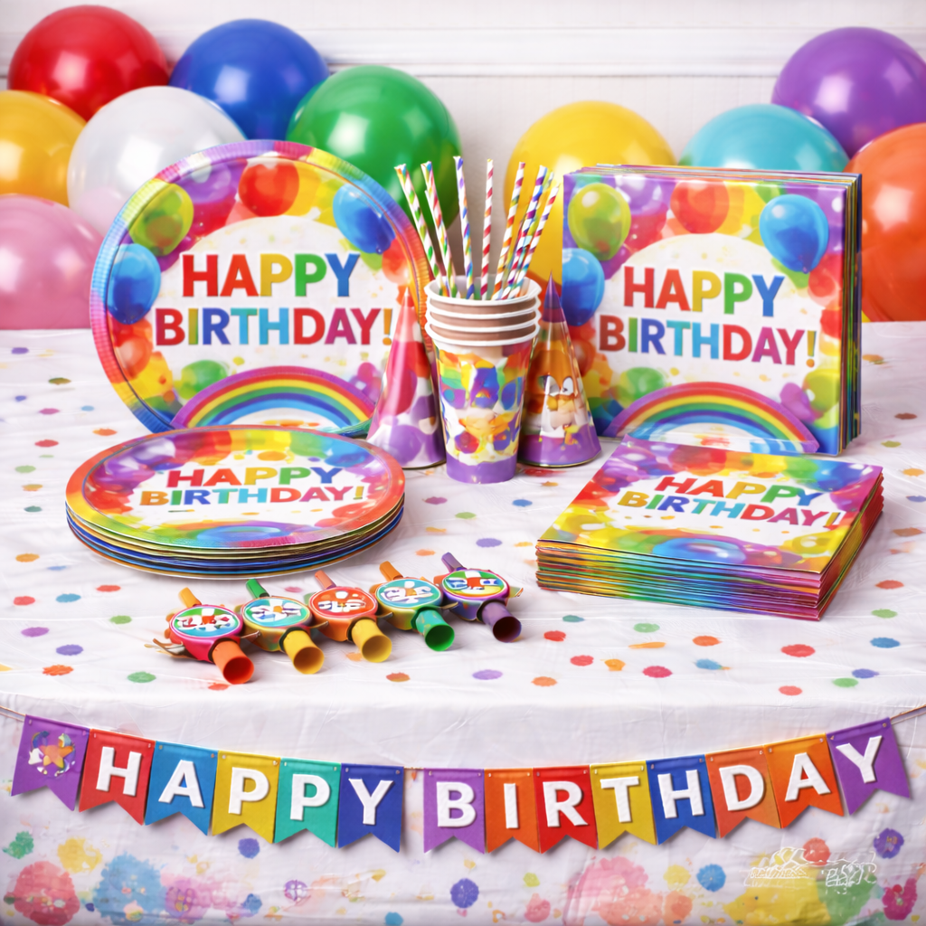 Balloons & Rainbow Party Kit for 16 People - Standard