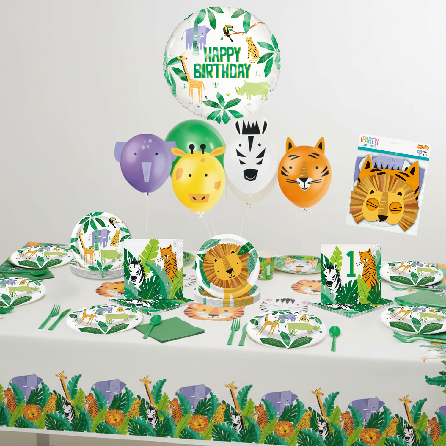 Animal Safari Party Kit for 16 People - Ultimate