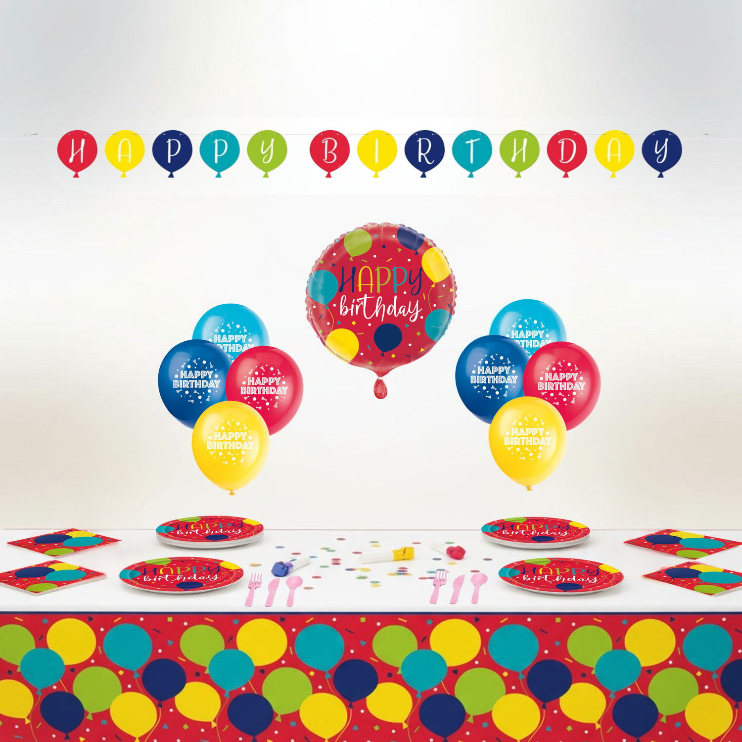Balloon Party Birthday Party Kit for 16 People - Deluxe