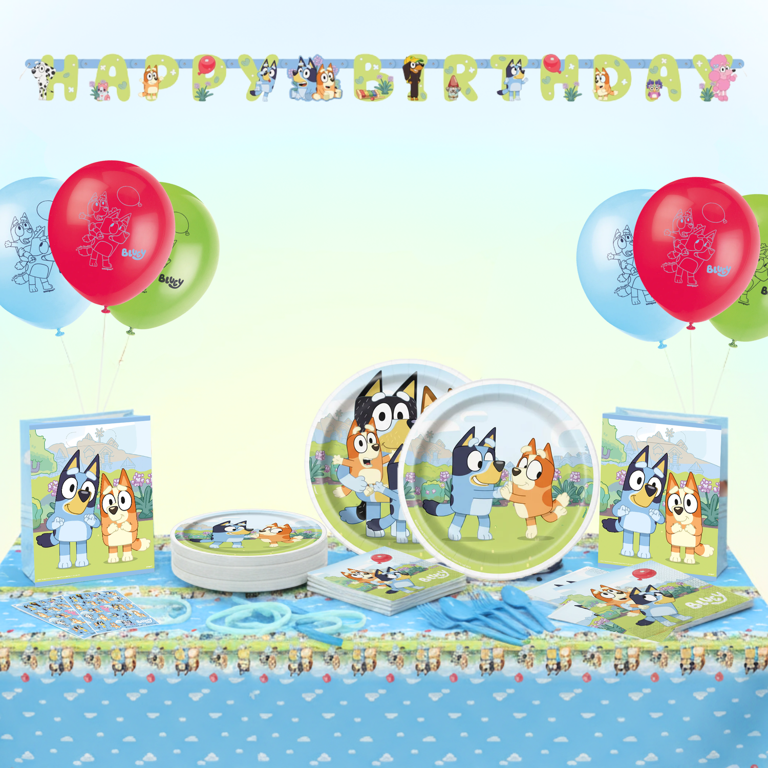 Bluey Party Kit for 16 People - Deluxe
