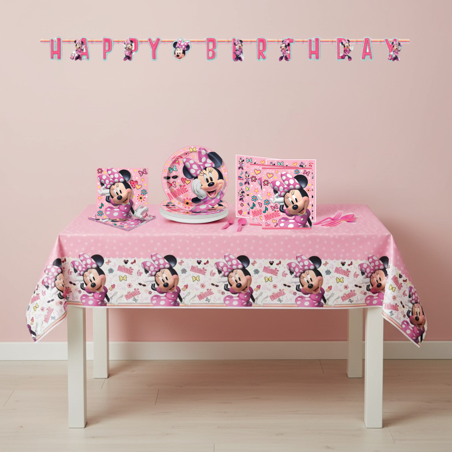 Minnie Mouse Party Kit for 16 People - Deluxe