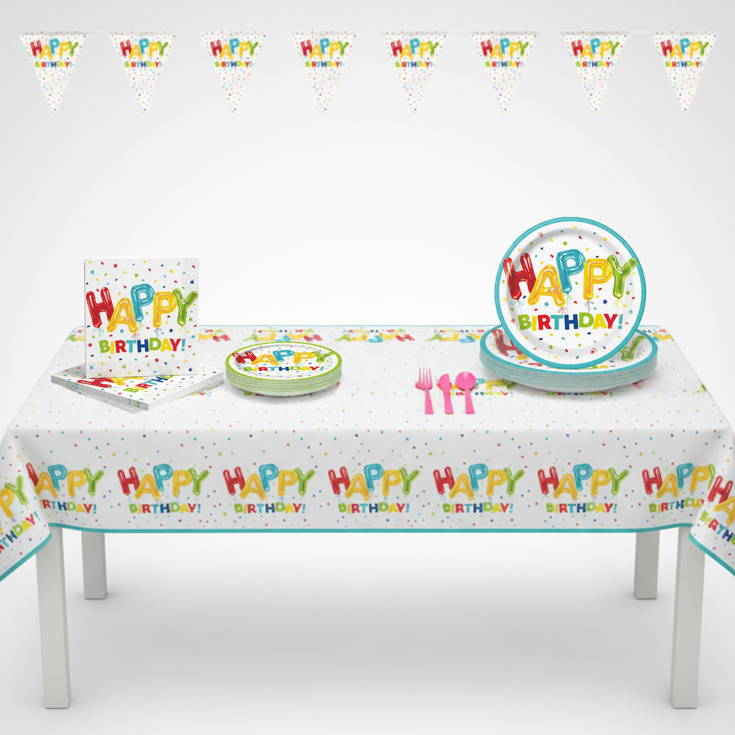 Happy Balloon Birthday Party Kit for 16 People - Standard