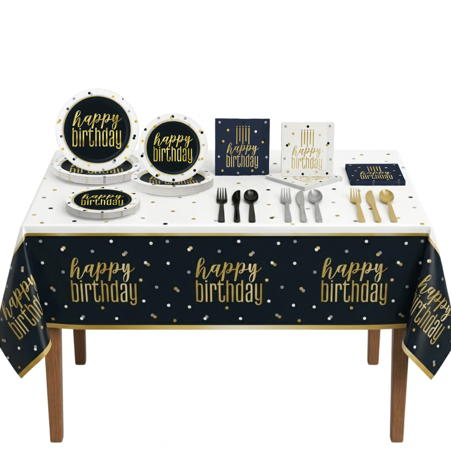 Metallic Happy Birthday Party Kit for 16 People - Standard