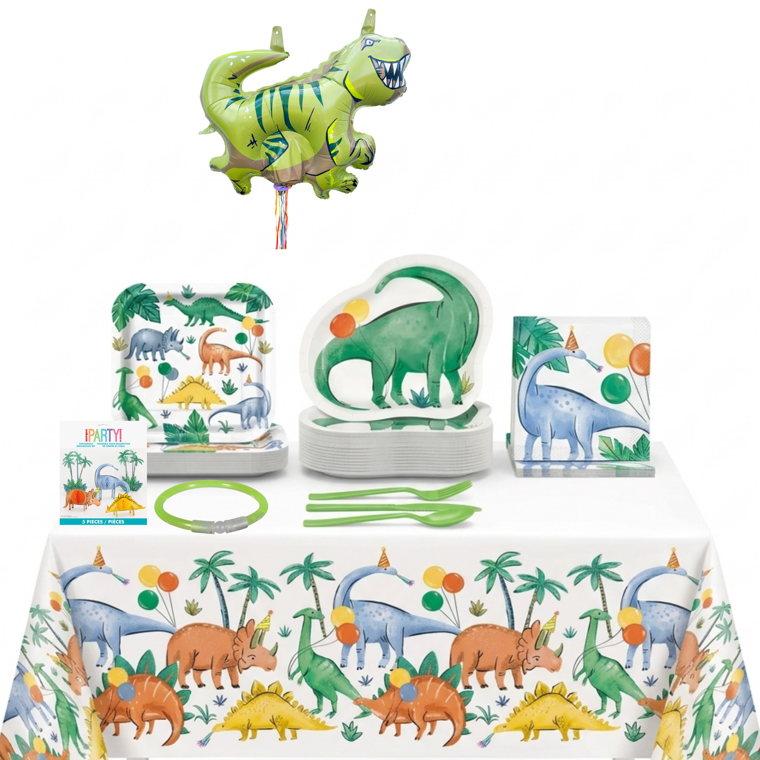 Partying Dinosaurs Party Kit for 16 People - Deluxe