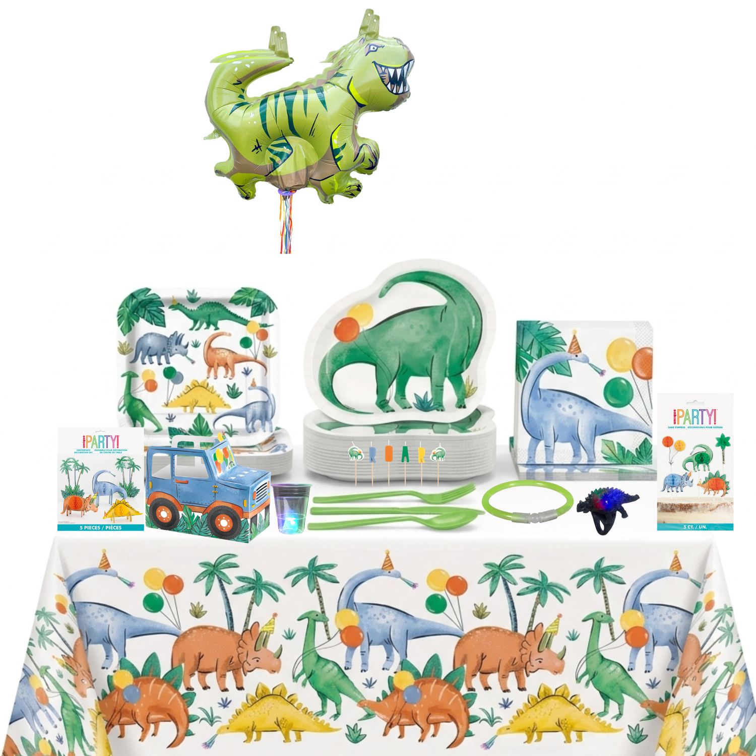 Partying Dinosaurs Party Kit for 16 People - Ultimate