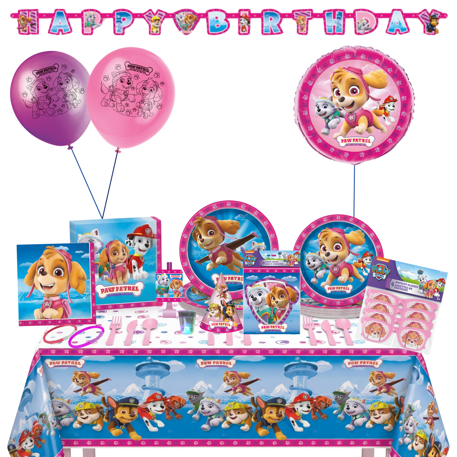 Paw Patrol Girl Party Kit for 16 People - Ultimate