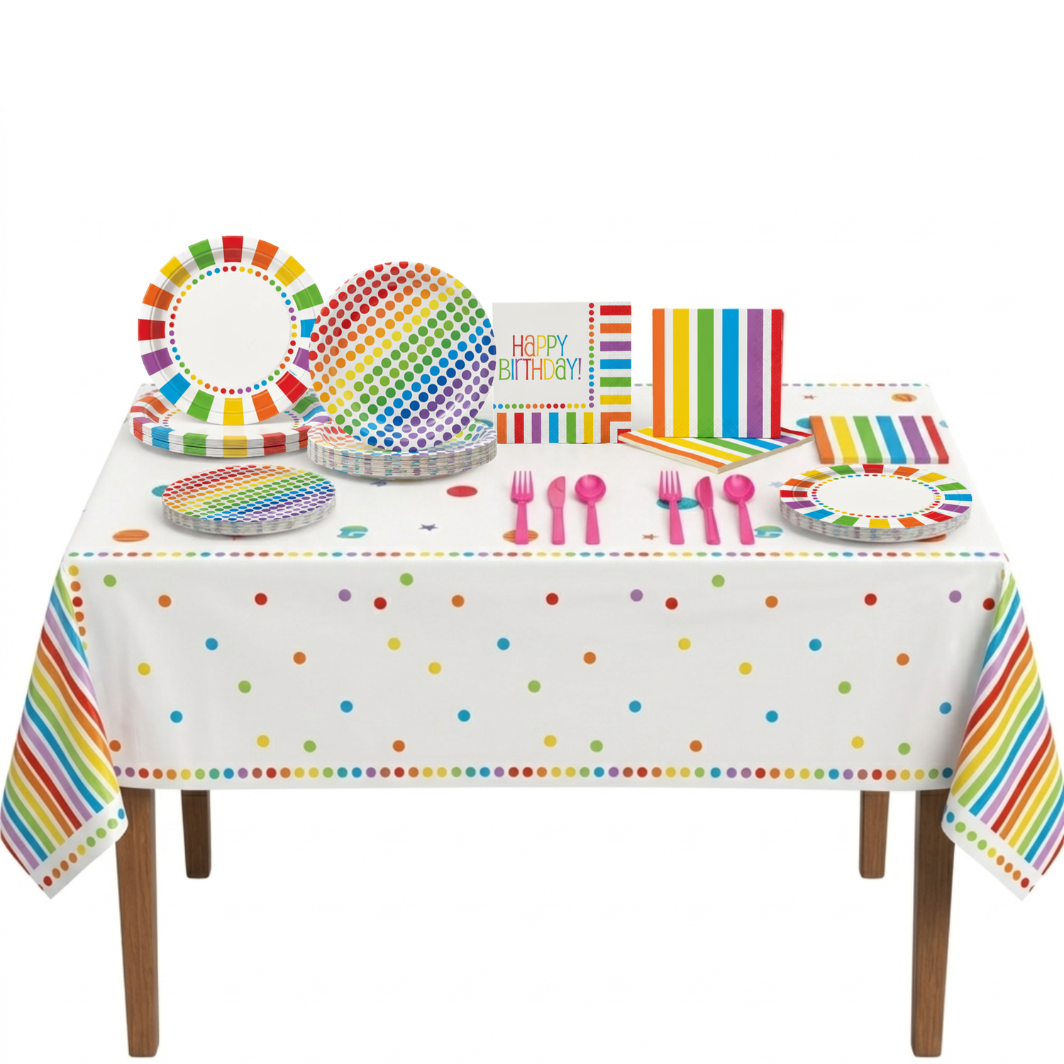 Rainbow Birthday Party Kit for 16 People - Standard