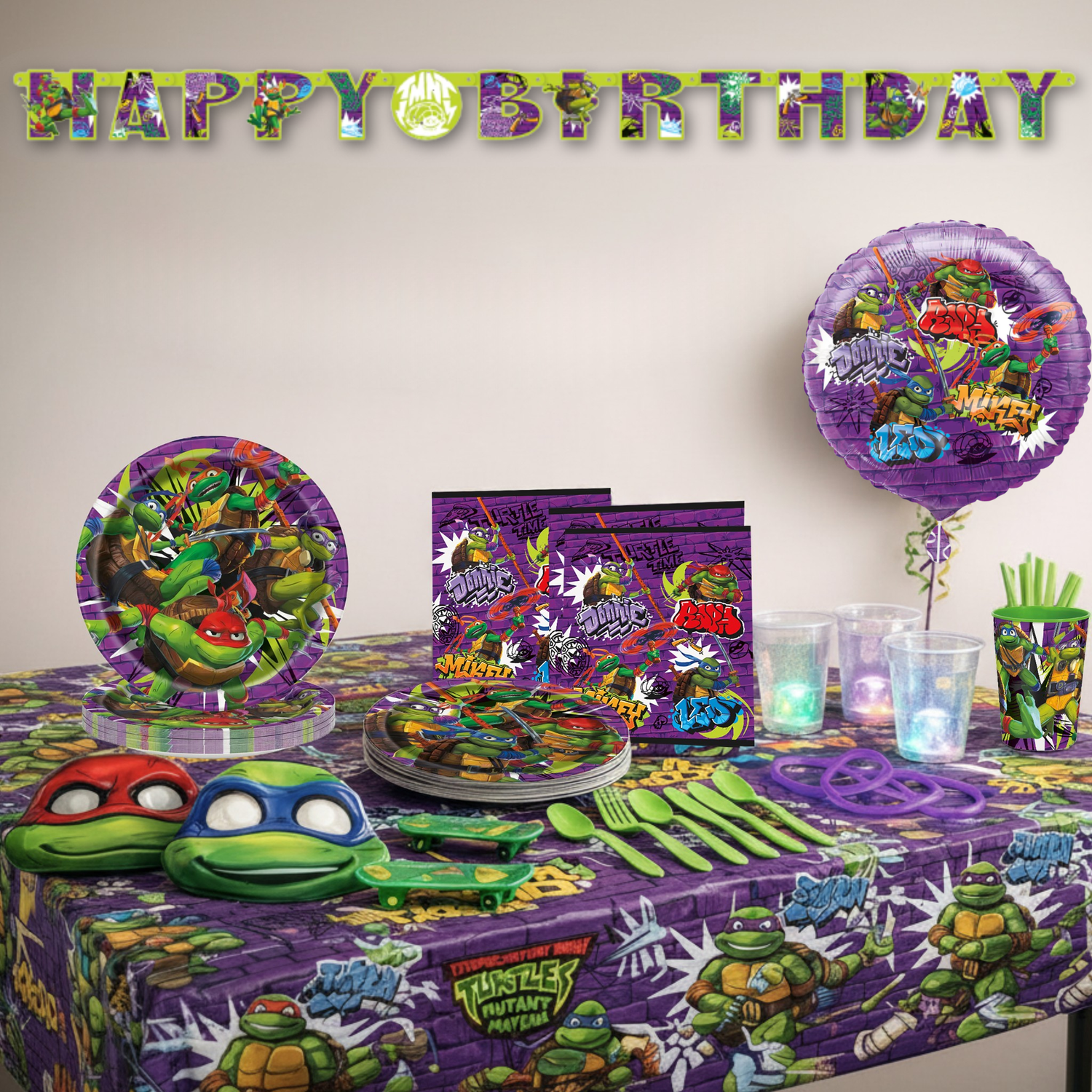 TMNT Mutant Mayhem Party Kit for 16 People - Ultimate