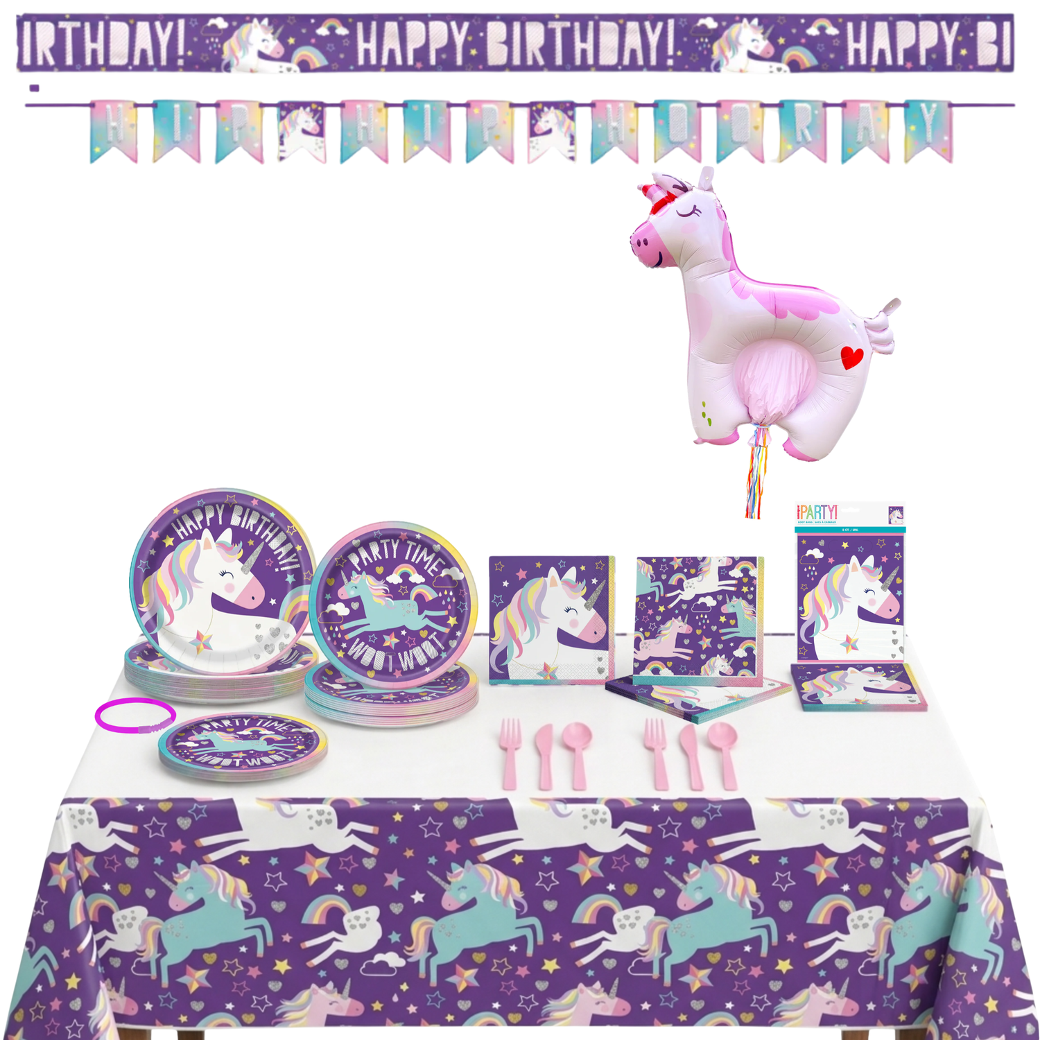 Unicorn Party Kit for 16 People - Deluxe