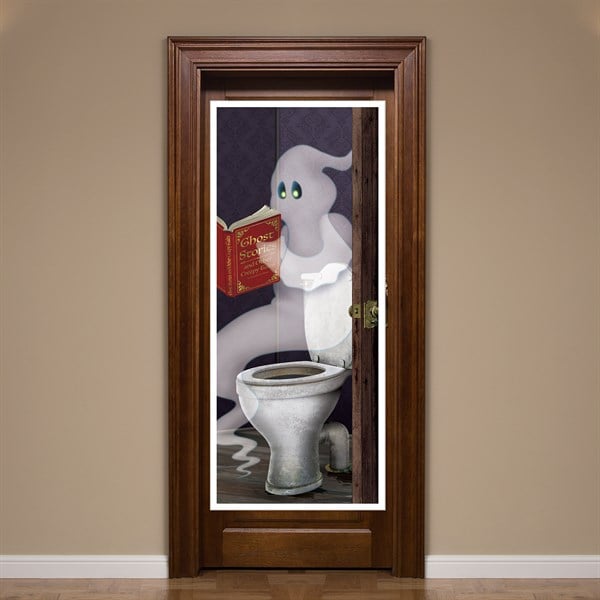 Ghost Bathroom Door Cover