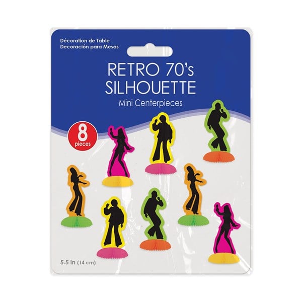 Retro Neon Dancer Mini Silhouette Centerpieces