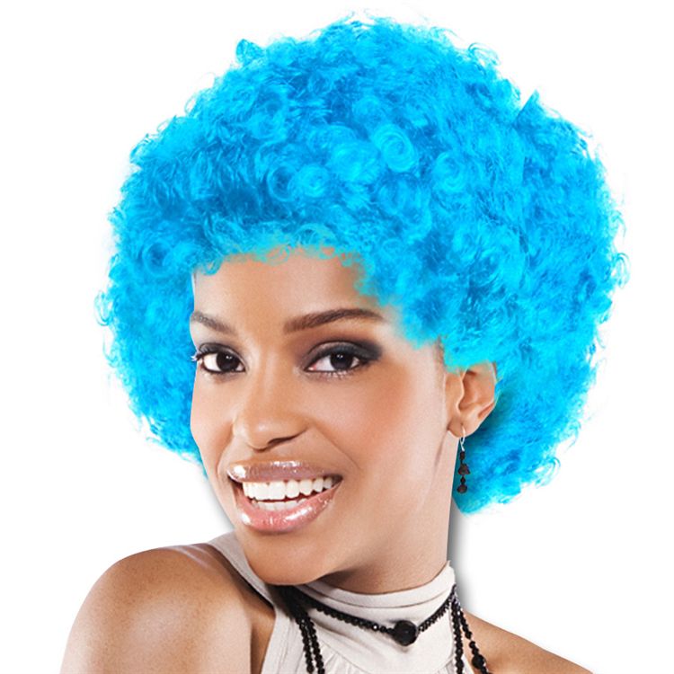 Aqua Afro Wig