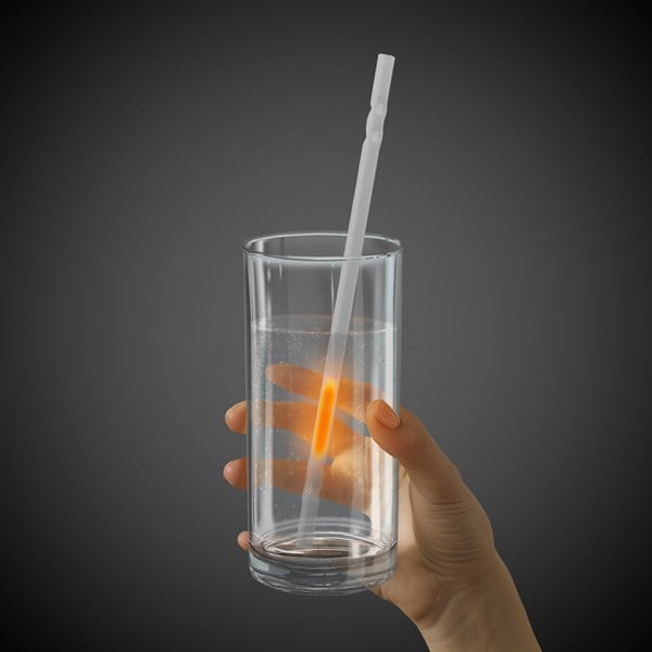 Orange 9" Glow Motion Straws