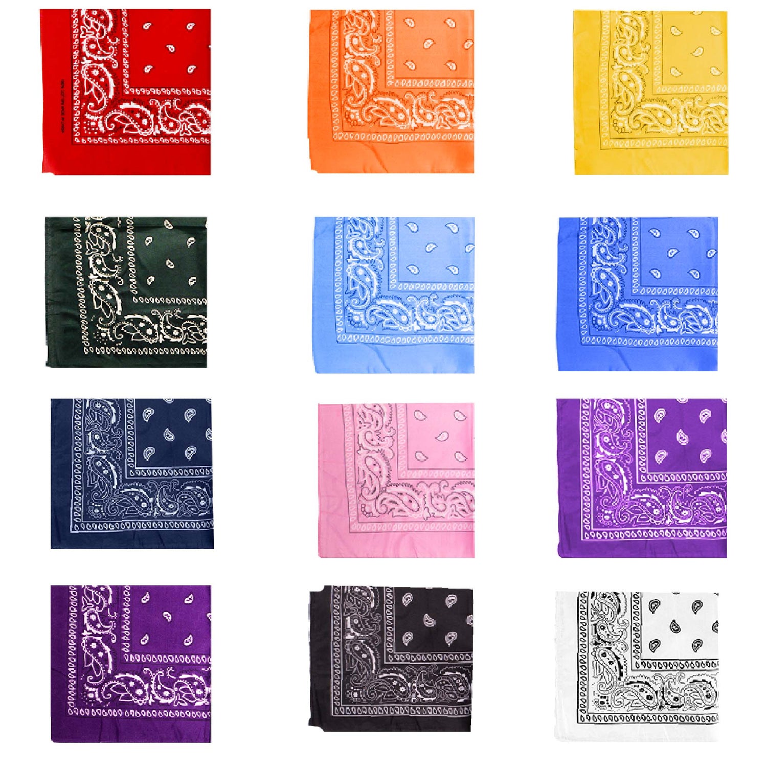 Assorted 21" Paisley Bandanas