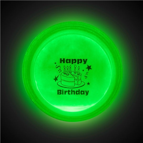 Happy Birthday Green Glow Badge