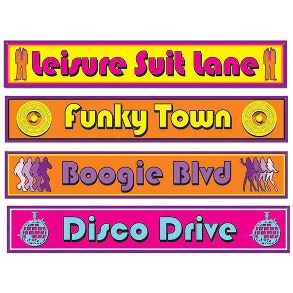 Disco Street Signs Cutouts