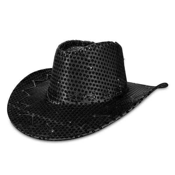LED Black Sequin Cowboy Hat