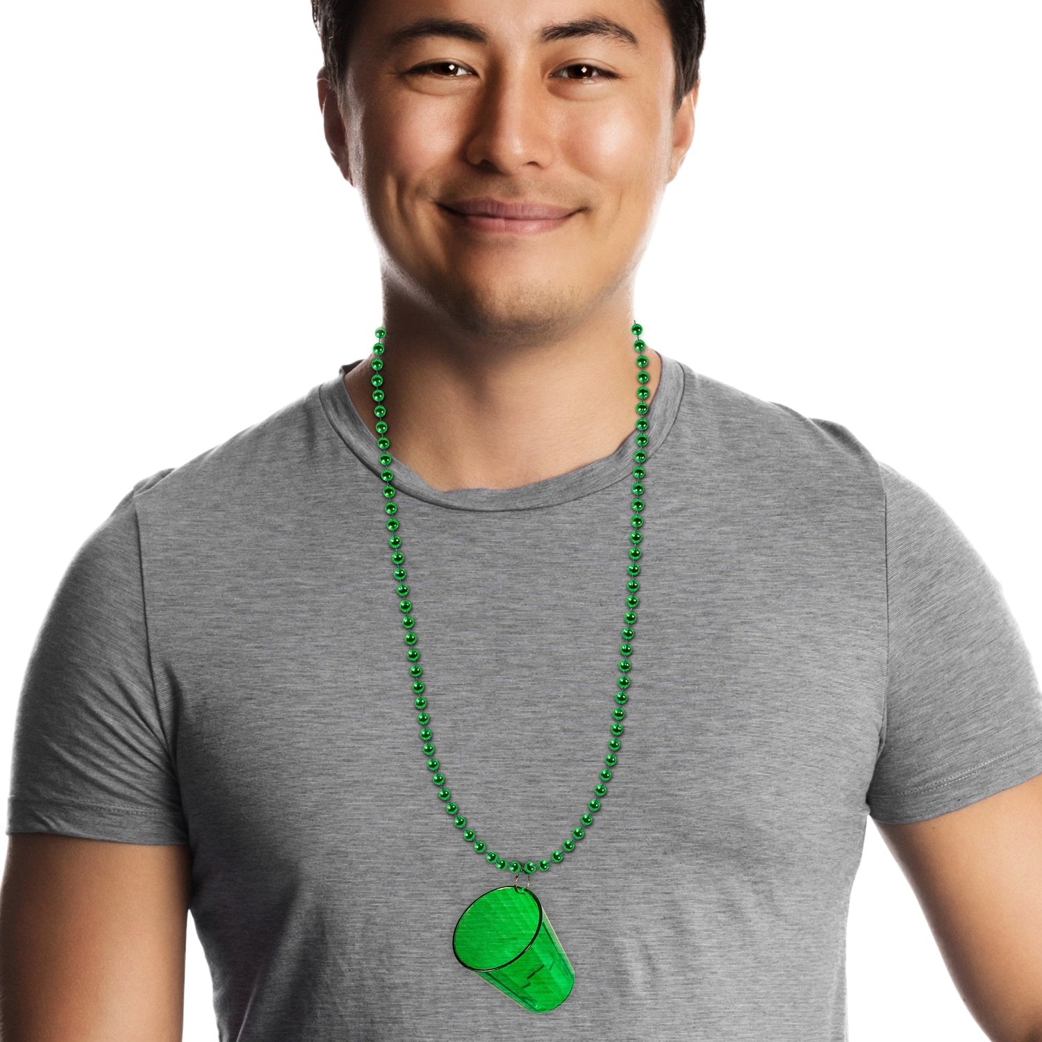 Green Shot Glass Necklace