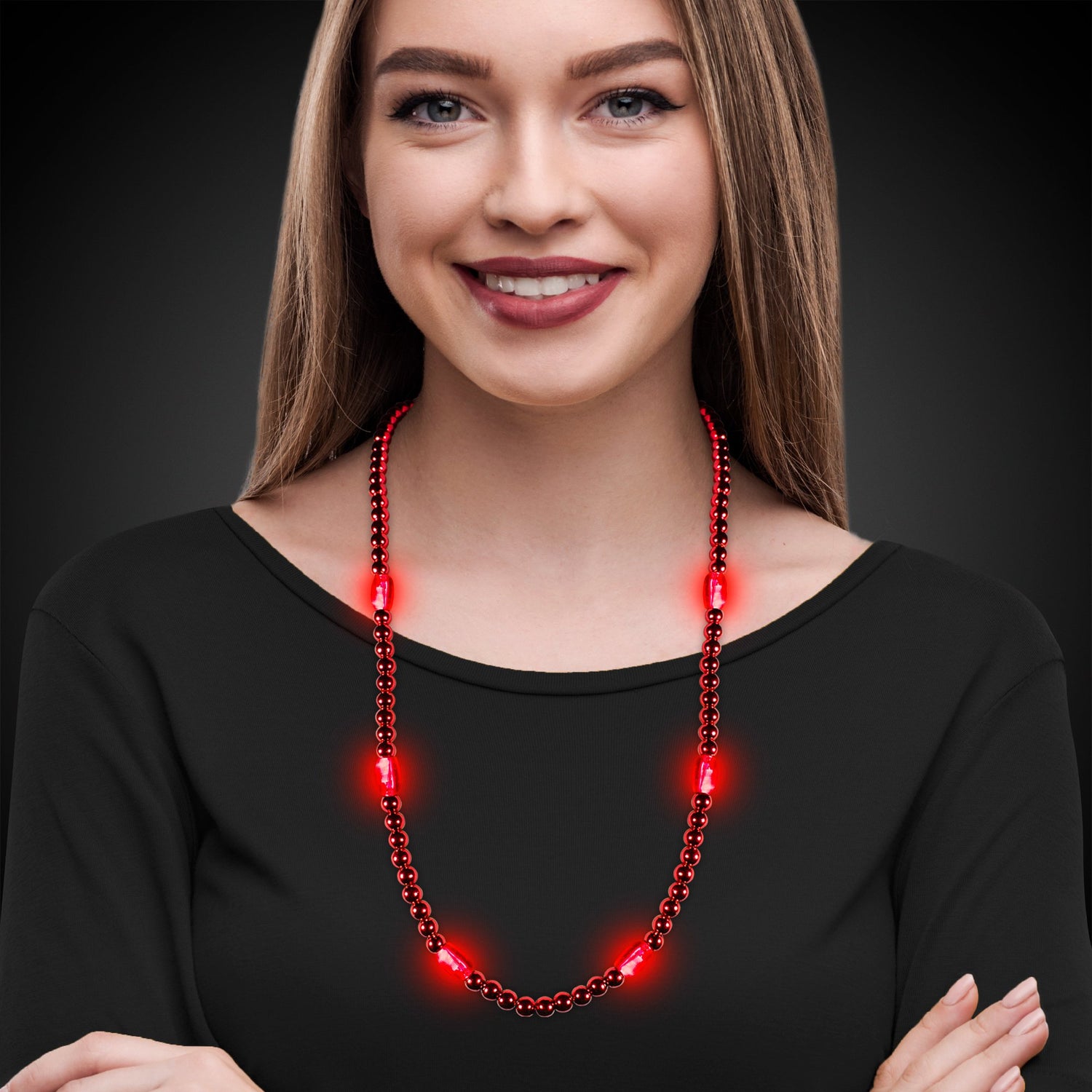 LED Red 30" Beaded Necklace
