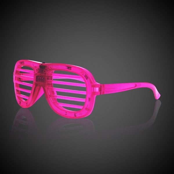 LED Pink Slotted Glasses