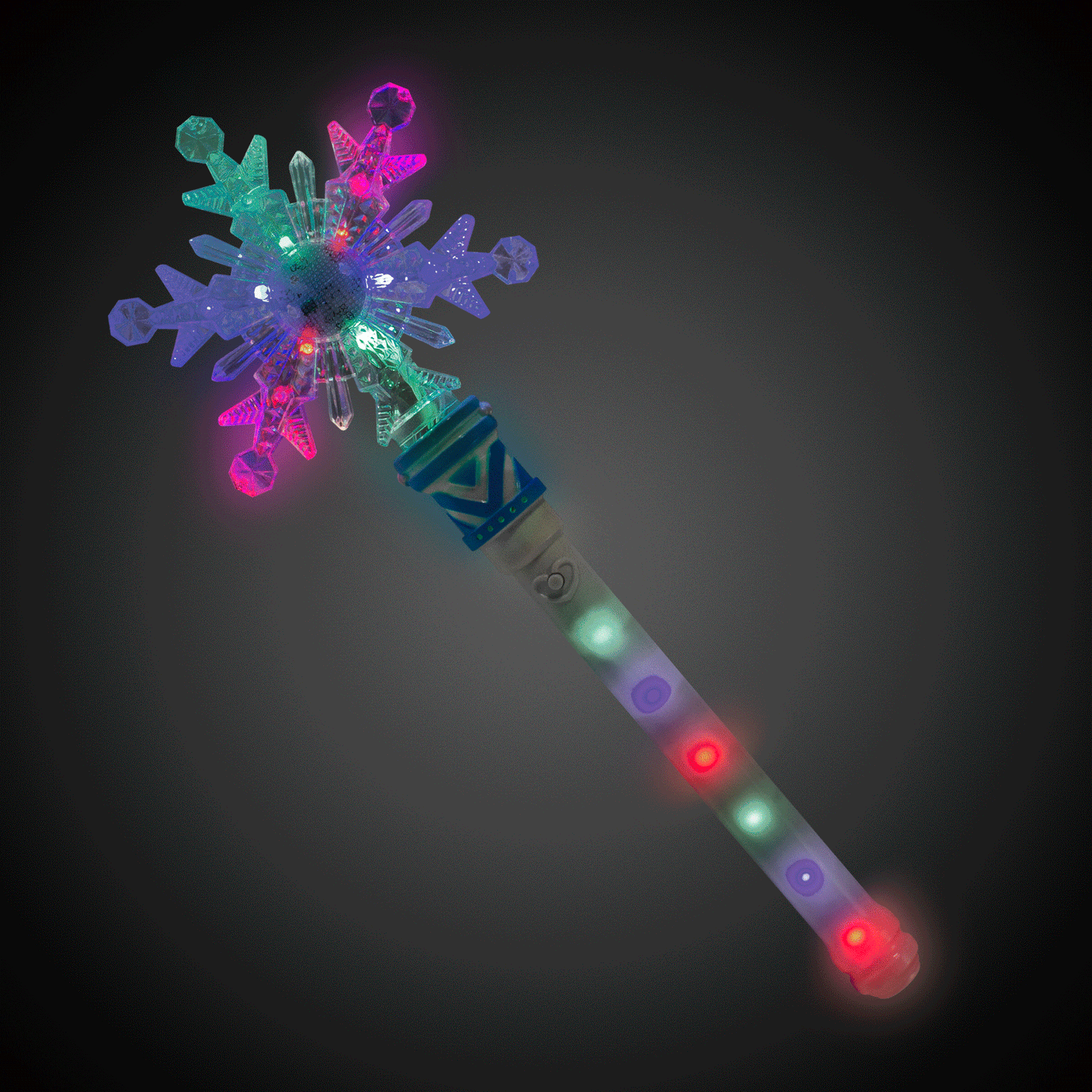 LED Snowflake Wand with Light-Up Handle