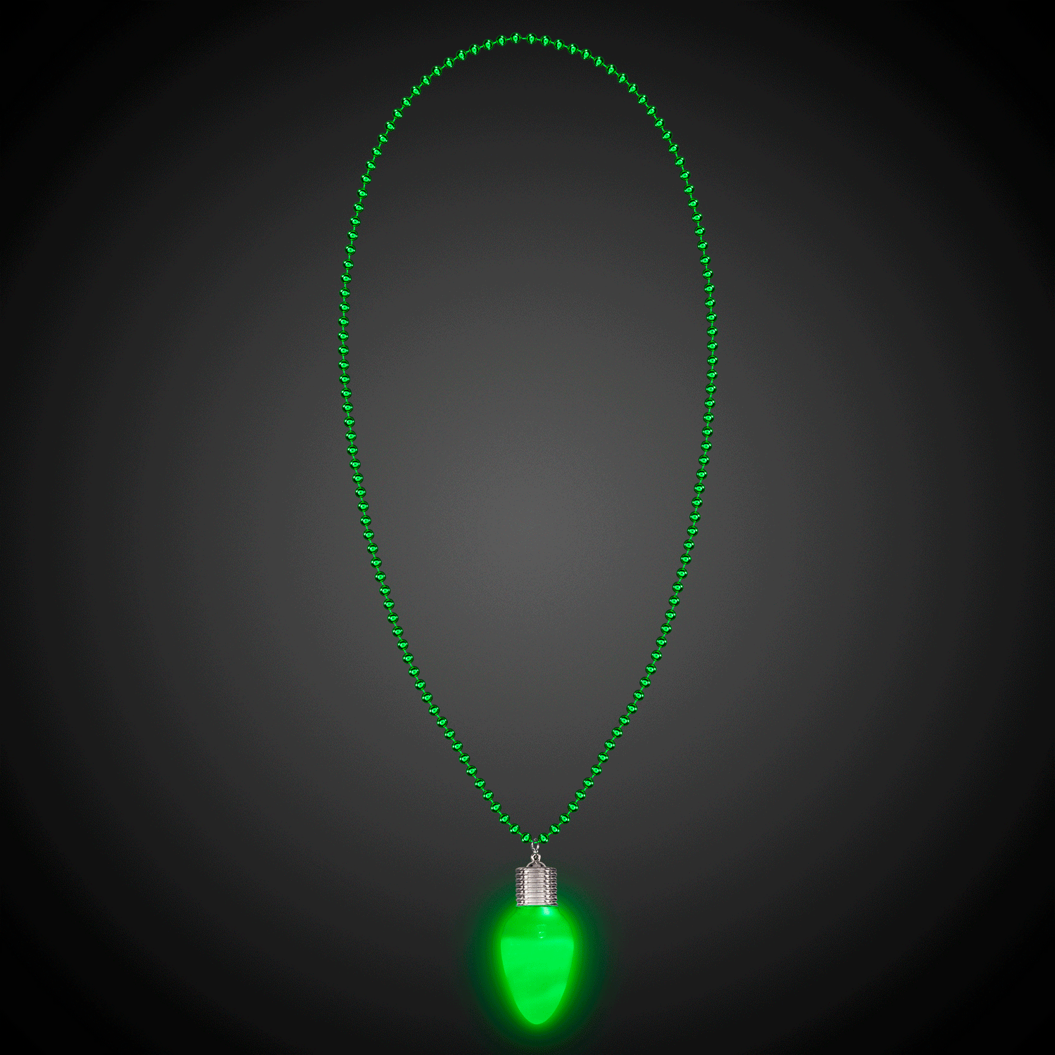 LED Green Bulb Bead Necklace