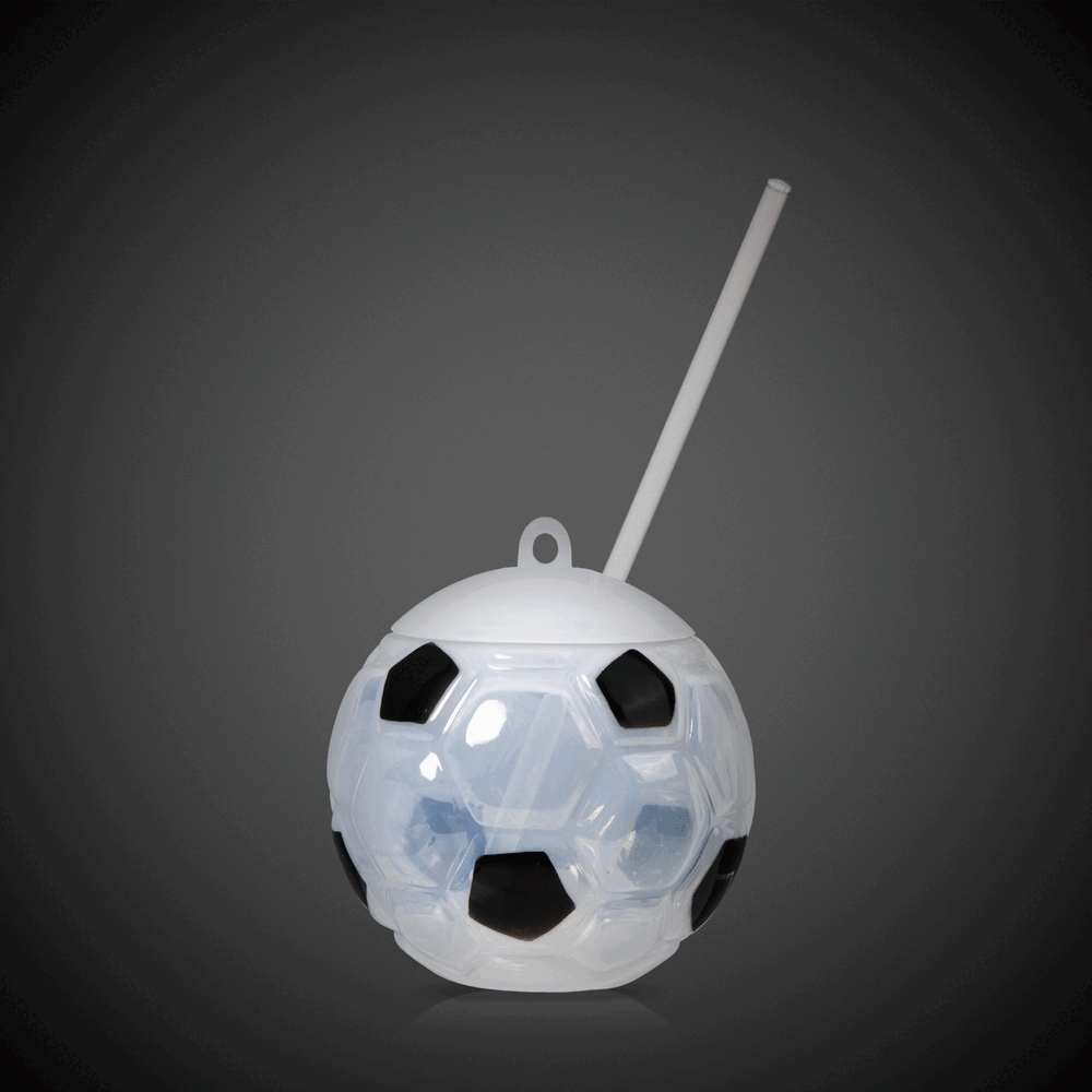 LED Soccer Ball Cup with Straw
