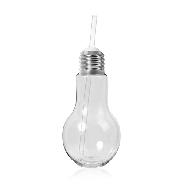 Light Bulb Cup with Lid & Straw