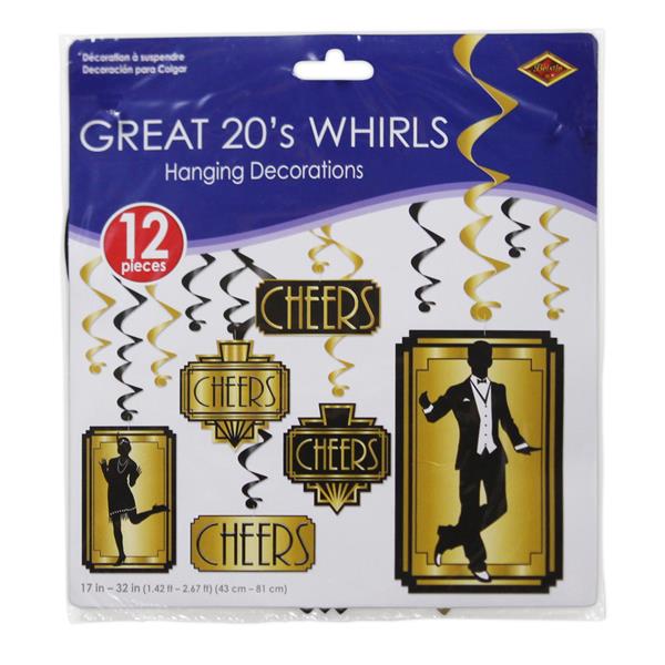 Roaring 20's Hanging Whirl Decorations