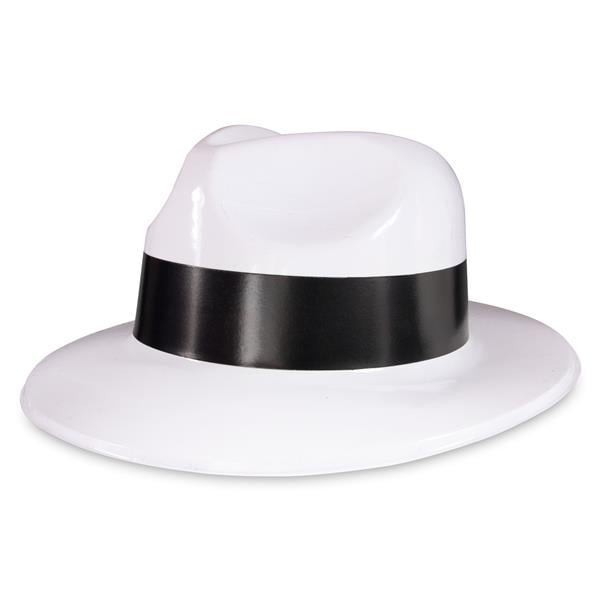 White Gangster Fedora Hats