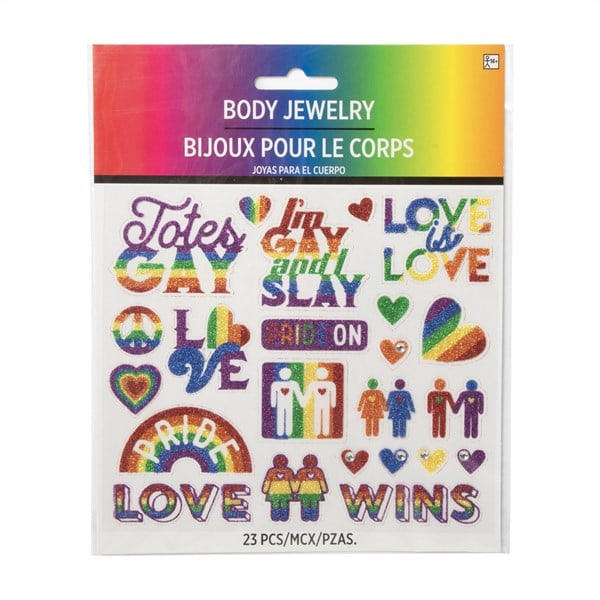 Rainbow Pride Glitter Body Jewelry