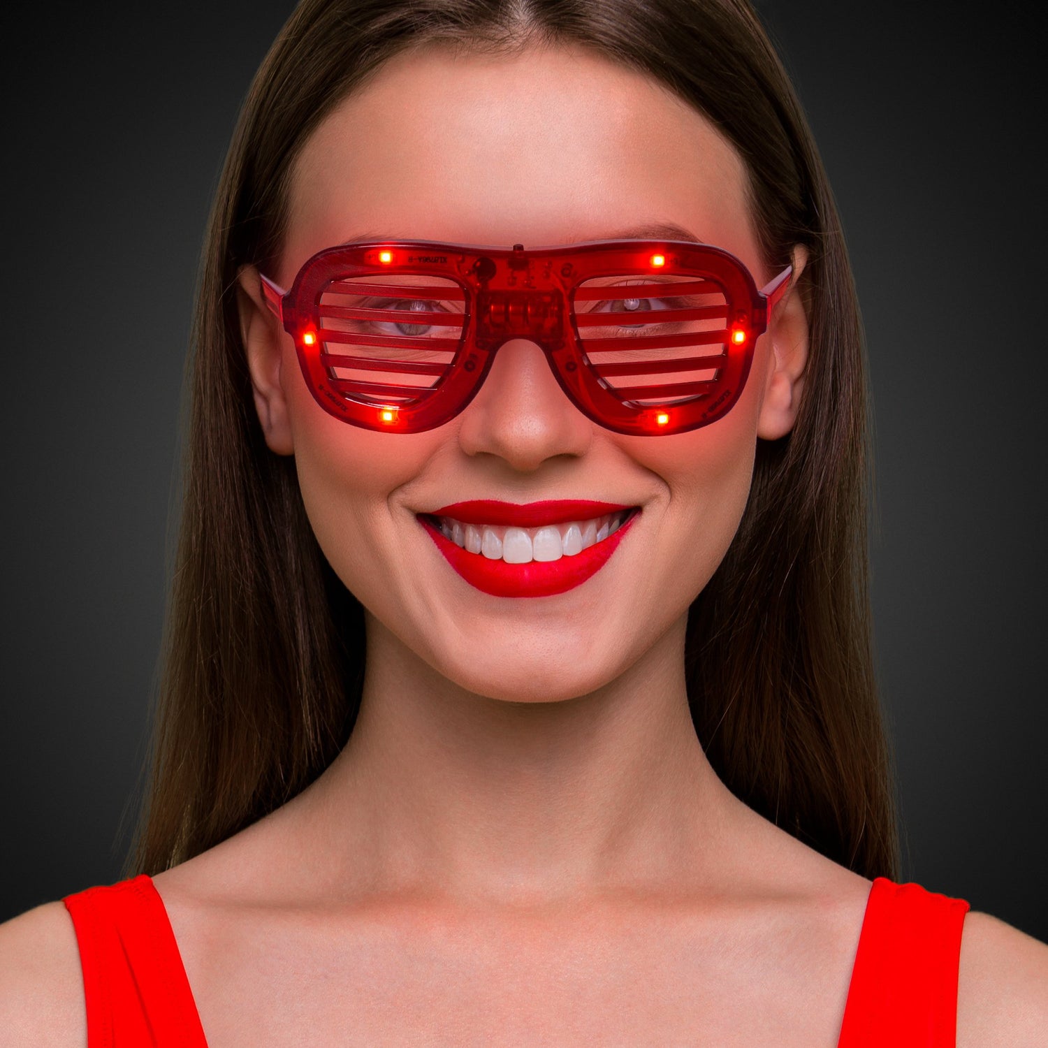 LED Red Slotted Shades