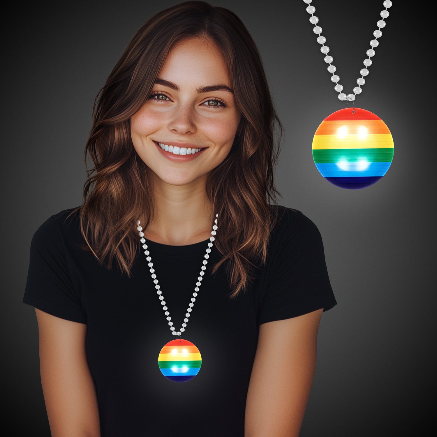 LED Rainbow Pride Medallion