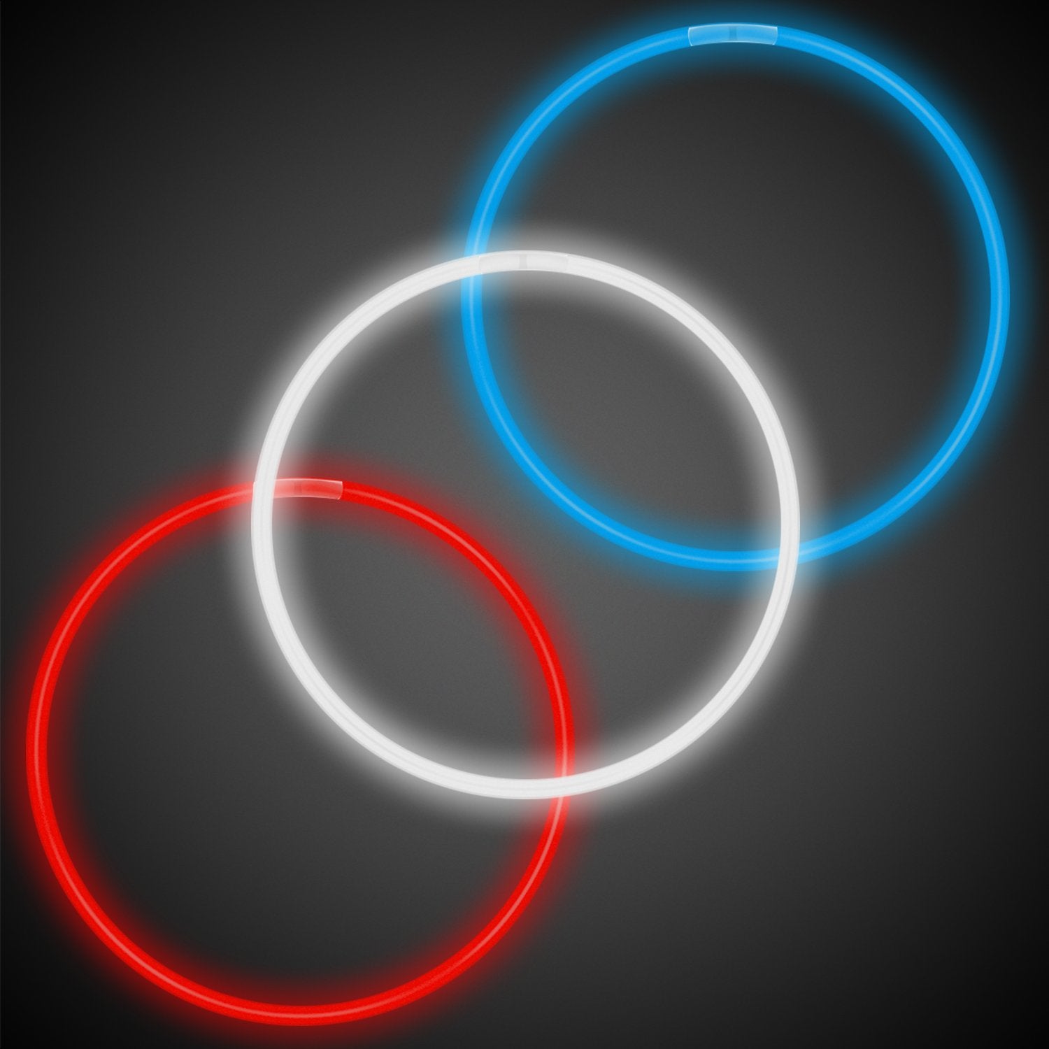 Assorted Red, White & Blue 22" Glow Necklaces