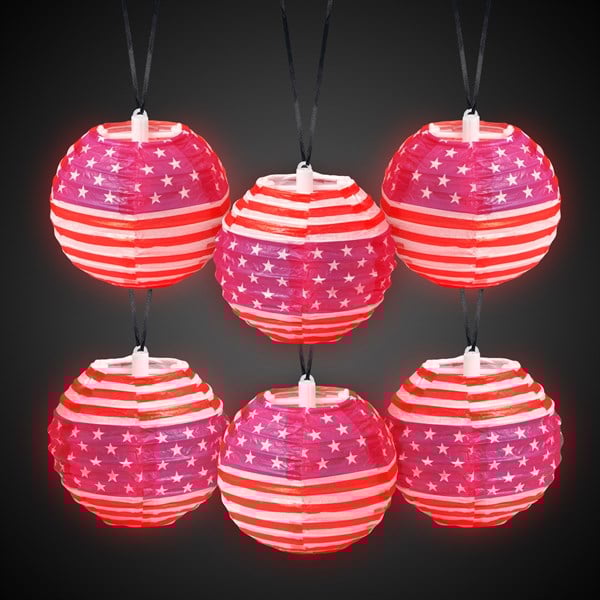 Red, White, and Blue Patriotic Glow Lanterns Value Pack