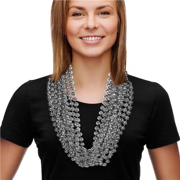 Silver 33" 12mm Bead Necklaces