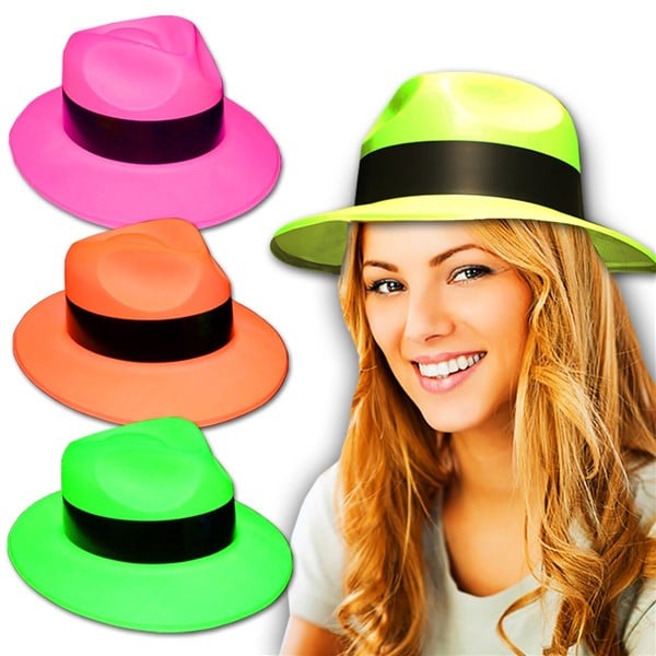 Neon Gangster Fedora Hats