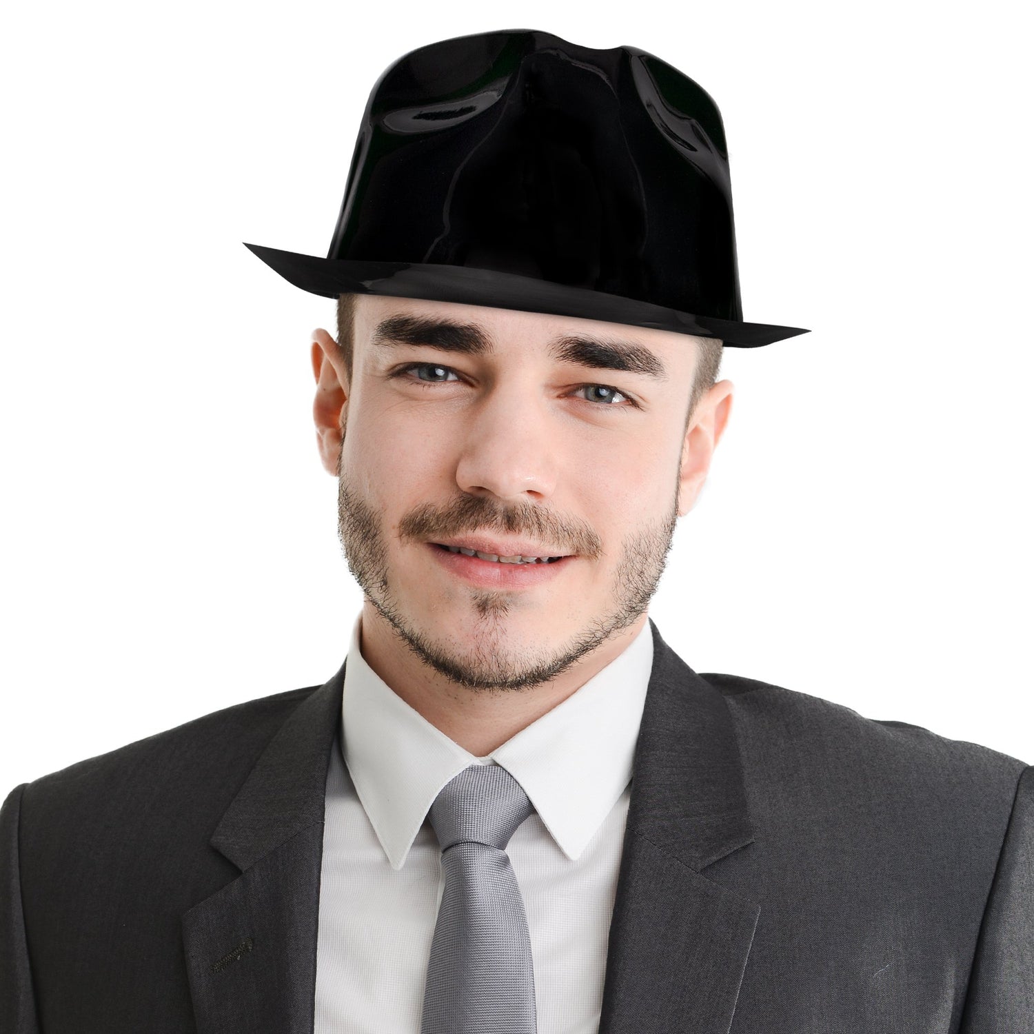 Black Plastic Fedora Hats