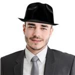 Black Plastic Fedora Hats