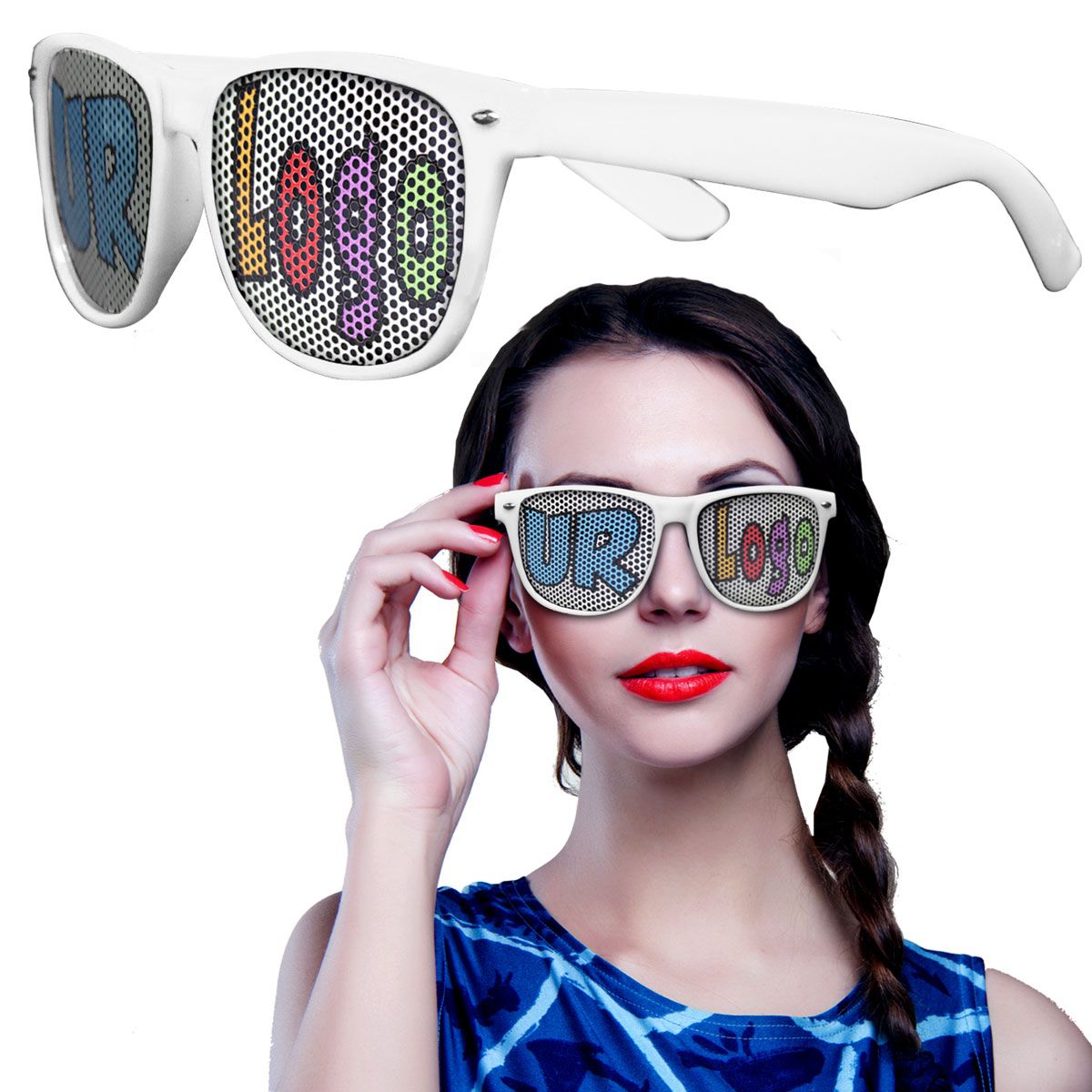 White Novelty Custom Sunglasses