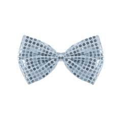 Silver Sequin Bow Tie