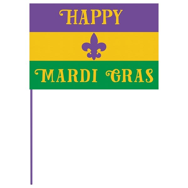 Mardi Gras 12"x18" Cloth Flag