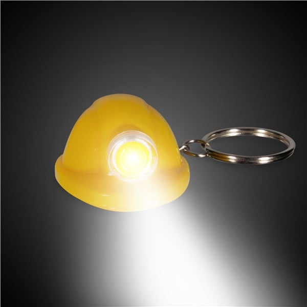 LED Yellow Construction Hat Keychain